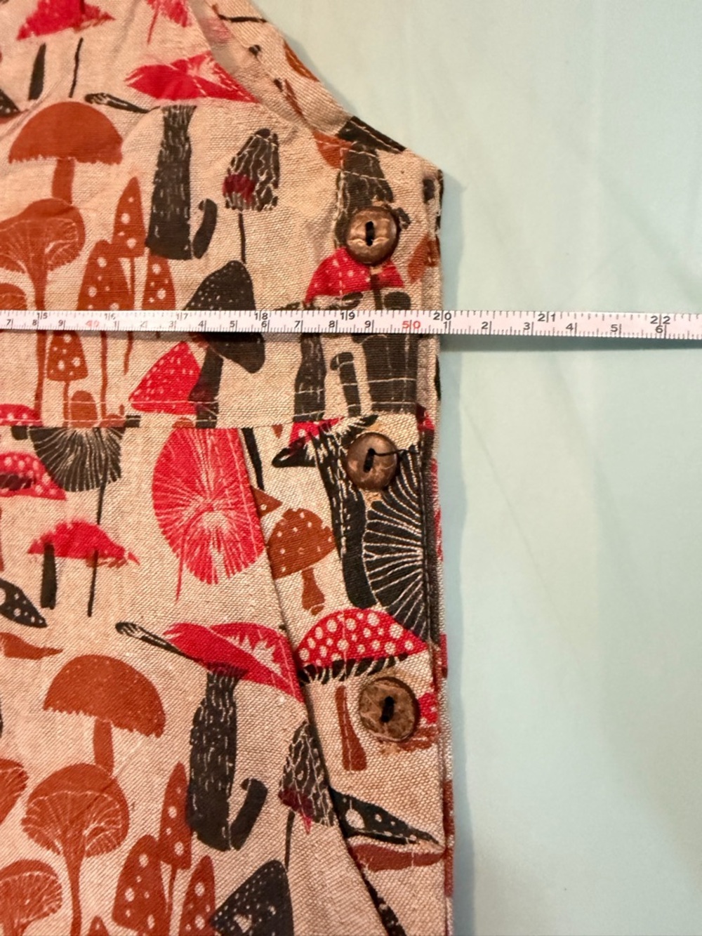 Mushroom Print Overalls - Festival Boho 🤩 NWT 100% Cotten - Picture 10 of 11